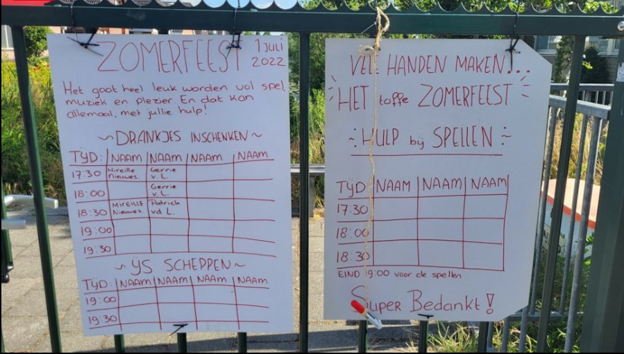 Oproep hulp zomerfeest